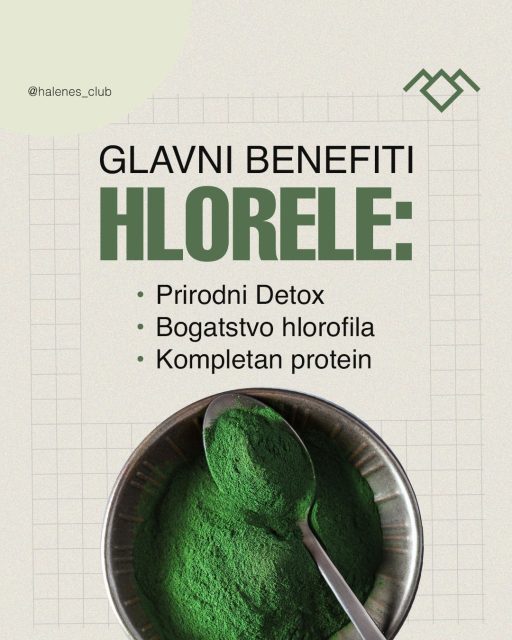 Zelena riznica zdravlja iz dubine vekova 🌿

Da li ste znali da je hlorela jedan od najstarijih organizama na planeti, ali da je svoju pravu popularnost stekla tek nakon Drugog svetskog rata?

Tokom 40-ih i 50-ih godina, kada je svet strahovao od nestašice hrane, naučnici su je posmatrali kao superhranu budućnosti. Razlog? Neverovatno brz rast i izuzetna nutritivna vrednost.

Zašto je hlorela toliko posebna?

• Prirodni detox
Vezuje teške metale i toksine i pomaže njihovo izbacivanje iz organizma

• Bogata hlorofilom
Sadrži jednu od najviših koncentracija hlorofila, koji doprinosi boljoj oksigenaciji organizma

• Kompletan protein
Sadrži svih 9 esencijalnih aminokiselina, idealna za vegane i aktivan stil života

• Podrška imunitetu
Zahvaljujući CGF faktoru, podstiče regeneraciju ćelija i jača organizam

Kako se koristi?
Dodajte kašičicu praha u jutarnji smoothie ili uzmite tabletu uz doručak i unesite dozu čiste energije ✨

Da li ste već probali hlorelu ili je još uvek na vašoj wishlisti?

👇 Pišite nam u komentarima

#chlorella #hlorela #superhrana #detox #zdravahrana